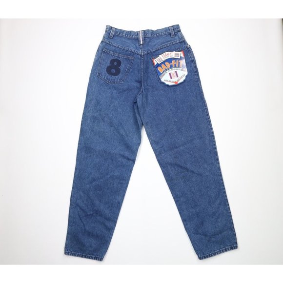 NOS Vintage 90s Streetwear Mens 32x34 Pleated Baggy Loose Fit Denim Jeans Blue - Picture 9 of 13